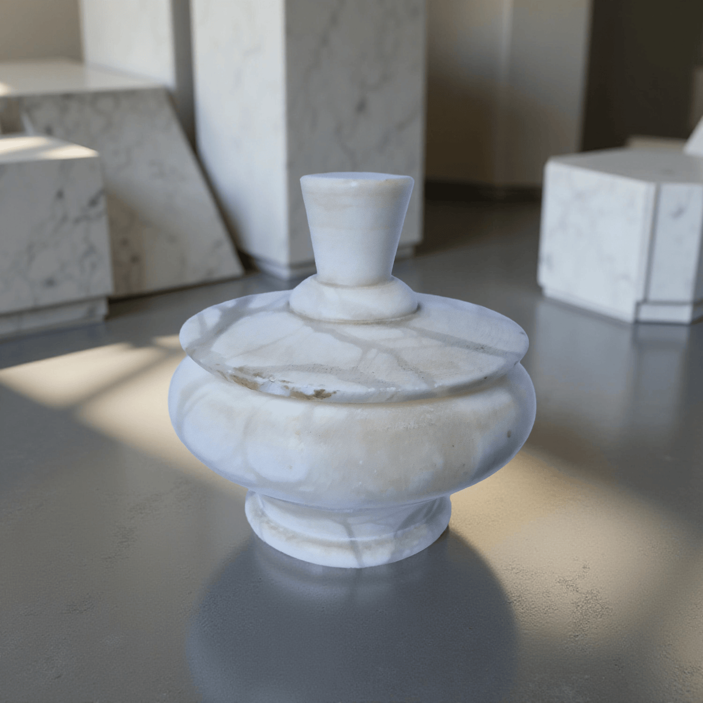 Repurposed Stone Trinket Dish Candle – Oro Verde-2