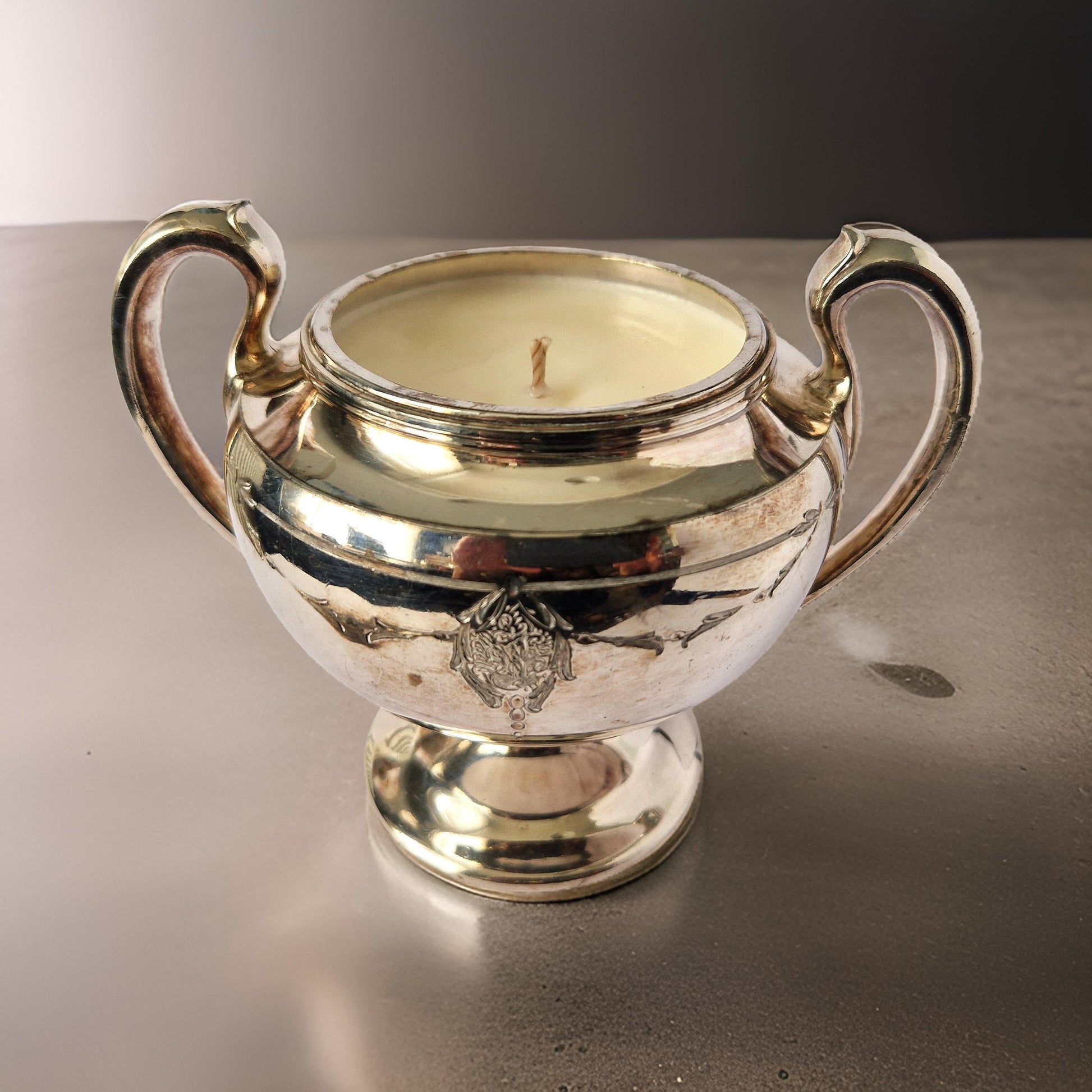 Repurposed Vintage Silver Sugar Bowl Candle – Vintage Bookshop-1