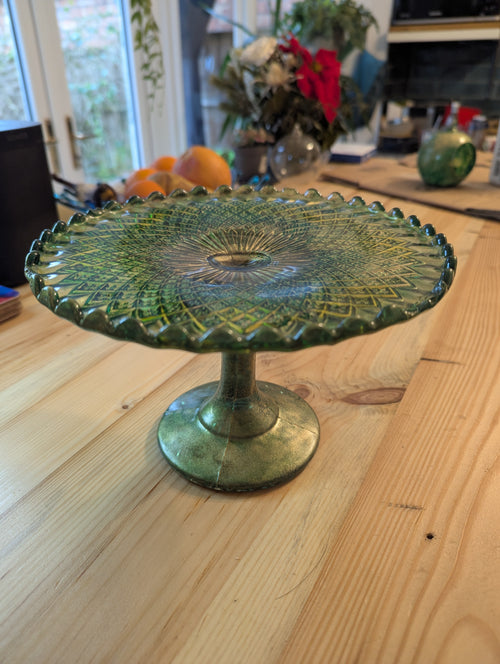 Upcycled Vintage Glass Cake Stand
