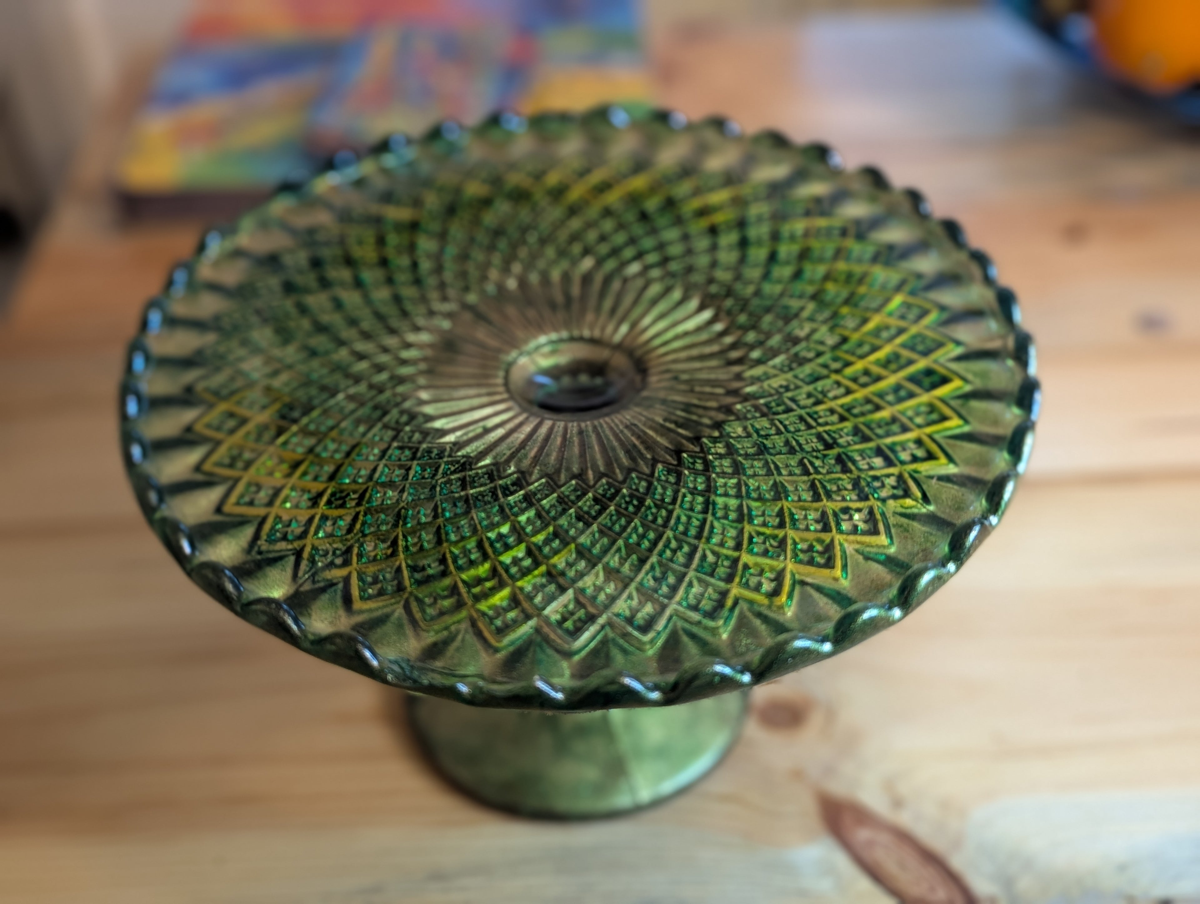 Upcycled Vintage Glass Cake Stand