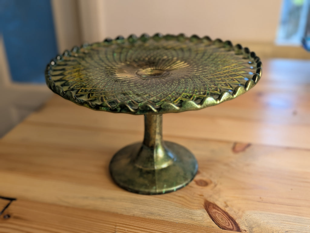 Upcycled Vintage Glass Cake Stand